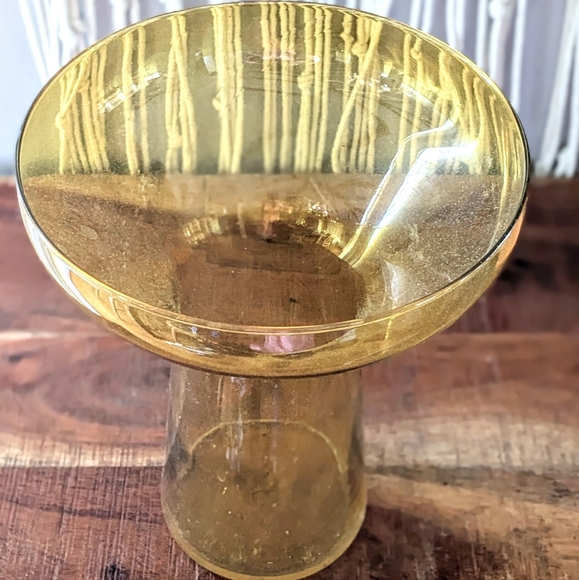 Blenko no label Handmade Blenko Glass Yellow gold amber wide mouth 9" - Picture 4 of 4